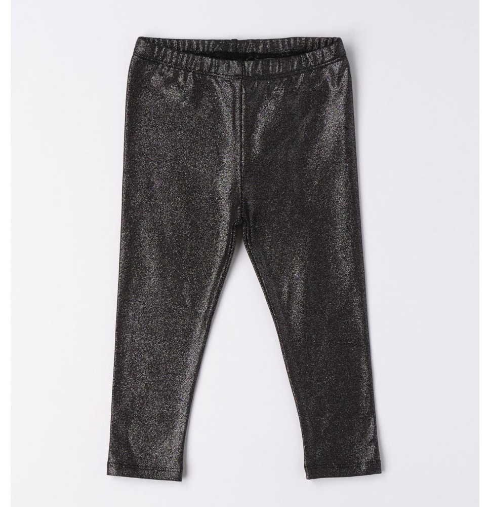 Leggings Sarabanda ragazza nero glitter K451