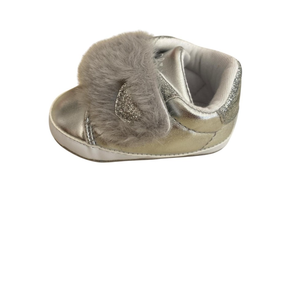 Scarpine da culla Chicco grigie e lurex 1062419