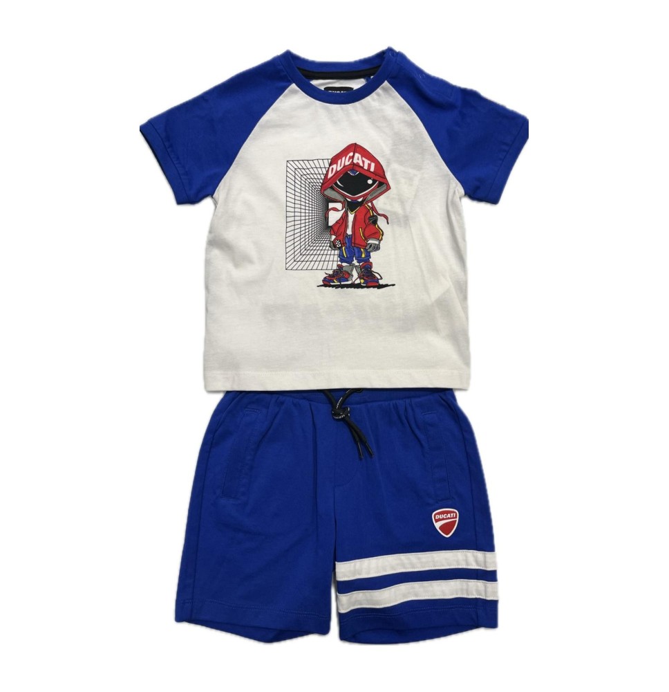 Completo Ducati Bimbo maglietta e short Blu e bianco B60700