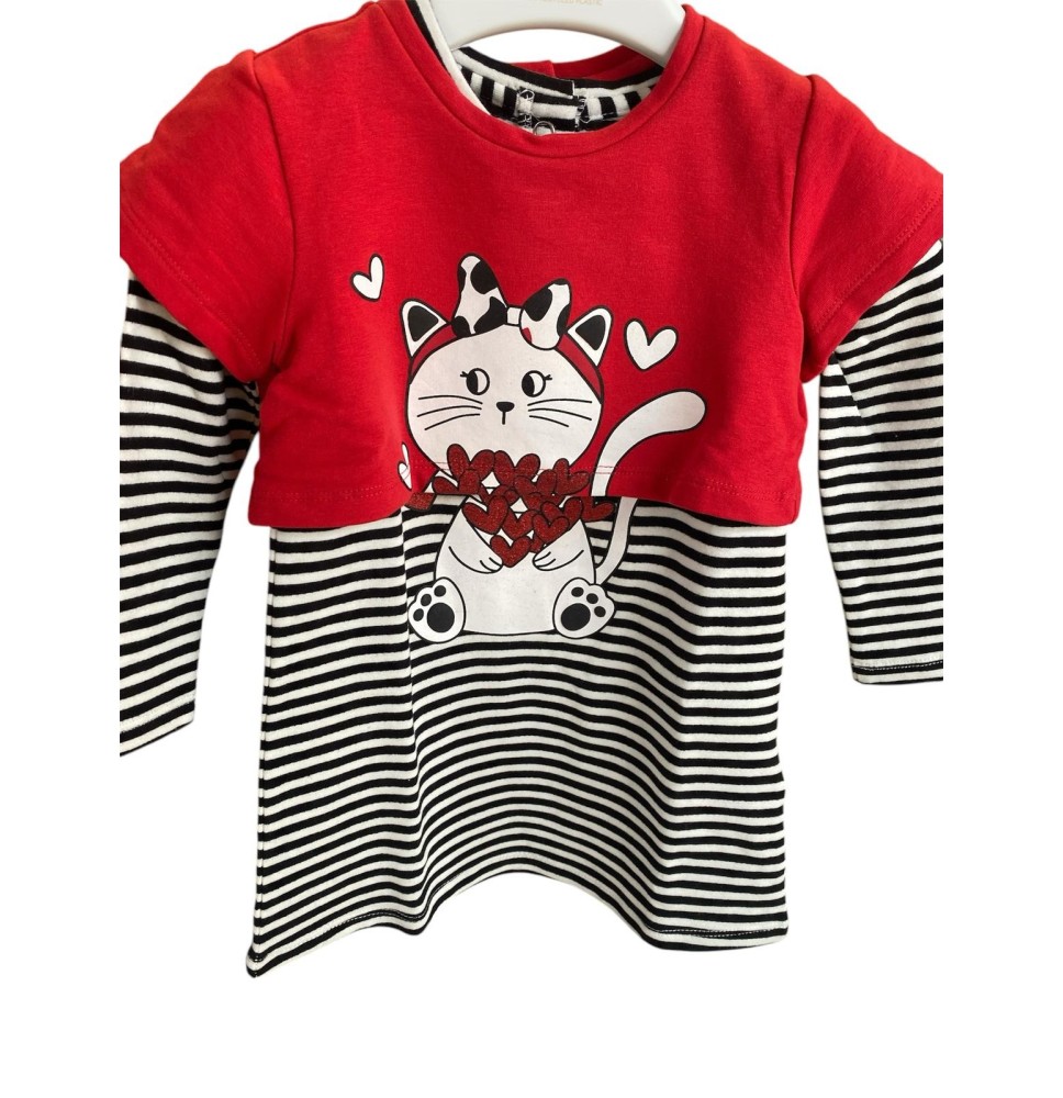 Abito Chicco bimba bianca e nera 73716