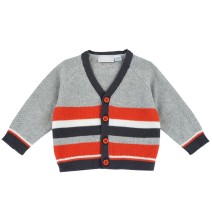 Cardigan Chicco grigio a righe multicolor 05718