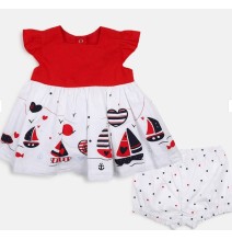 Completo Chicco abito e Coulotte Neonato Bianco e rosso 73748