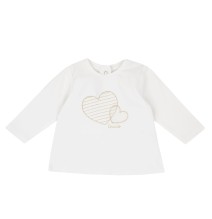 T-shirt Chicco bianca manica lunga con cuoricini glitter 05953