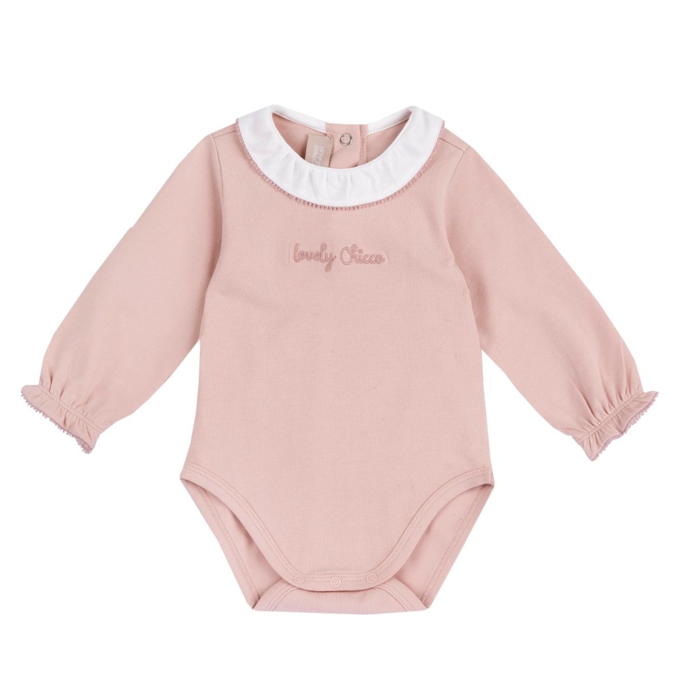 Body Chicco rosa esternabile manica lunga con colletto volant 07929