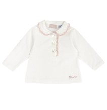 Polo Chicco  bianca manica lunga con bottoncini a cuore 07773