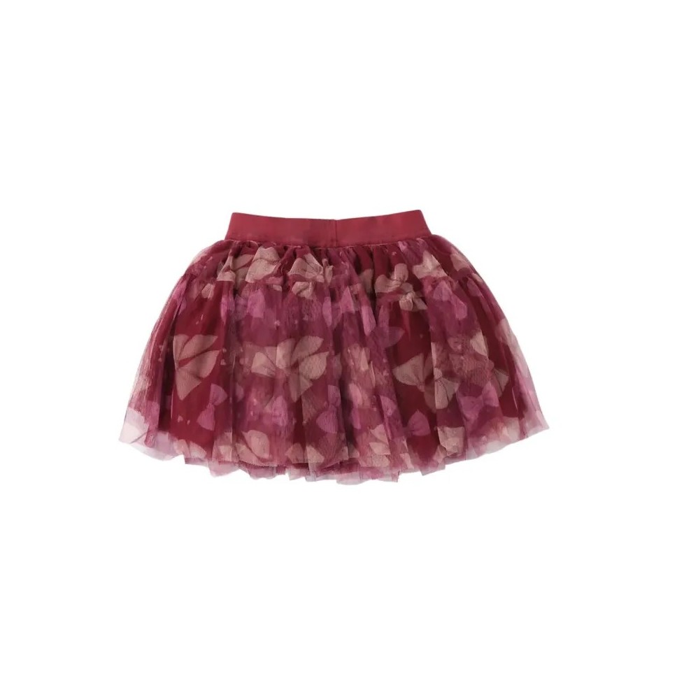 Gonna in tulle Sarabanda bambina bordeaux 7351