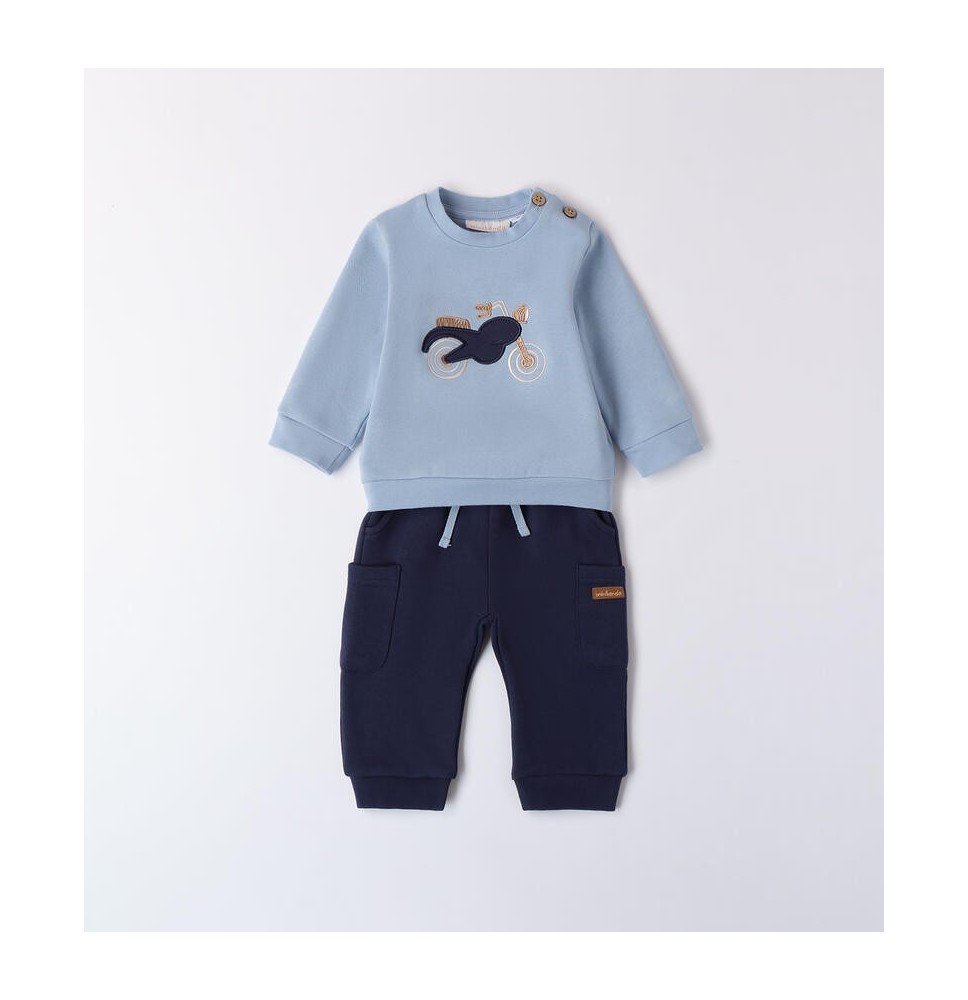 Tuta blu neonato sportiva Minibanda A656