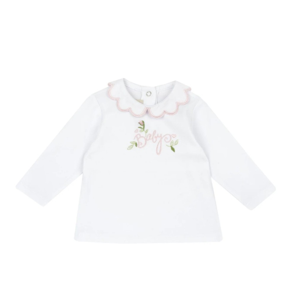 Maglietta Chicco Neonato Bianca e Rosa 05410