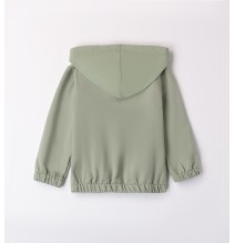 Felpa con cerniera Sarabanda bimba verde A225