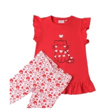Completo Sarabanda Bimba Maglietta e Leggings Rosso 8380