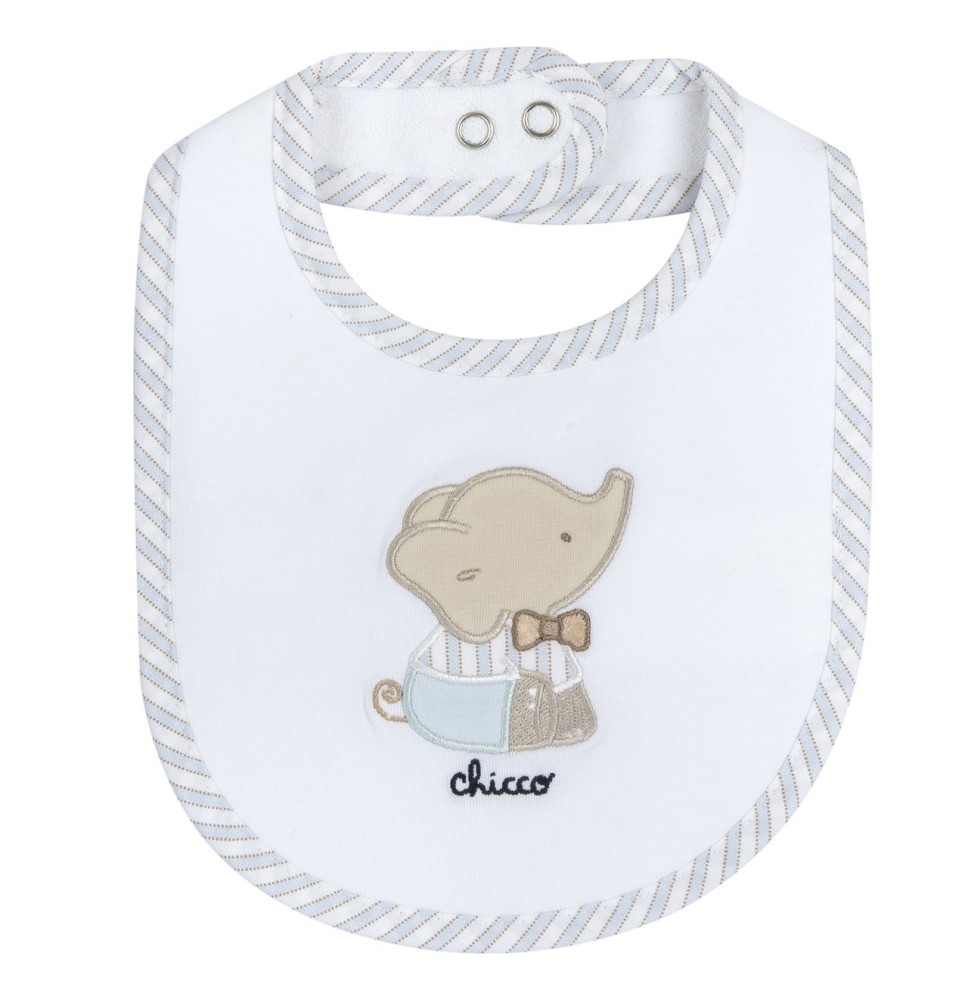 Bavaglino Chicco Neonato Azzurro con ricamo 032982