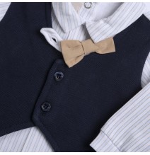 Tutina 2 pezzi Chicco Neonato maglia e pantaloni con piedini Blu 073830