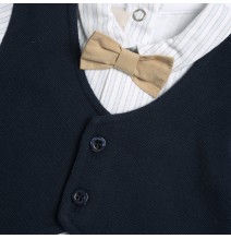 Tutina 2 pezzi Chicco Neonato maglia e pantaloni con piedini Blu 073830