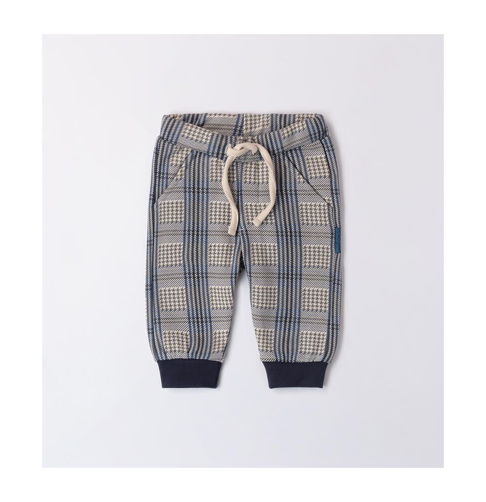 Pantaloni Minibanda Beige a quadri neonato A626