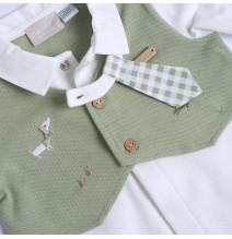 Tutina Chicco neonato bianca e verde 027237