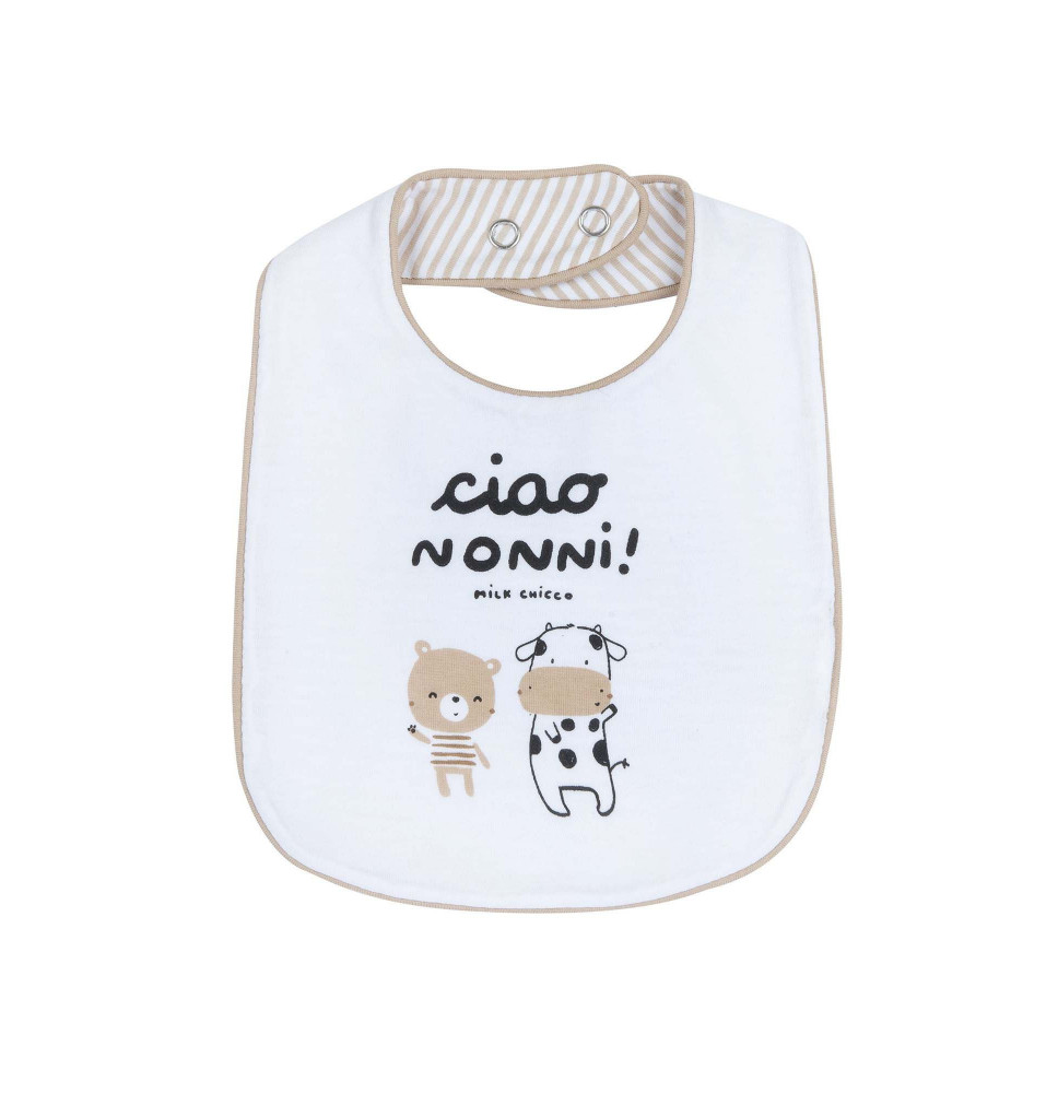 Bavaglino Chicco Neonato Mamma, Papà, Nonni Bianco 016936