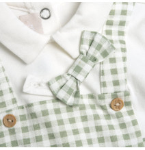 Pagliaccetto Chicco Neonato con papillon Verde Stampato 051349