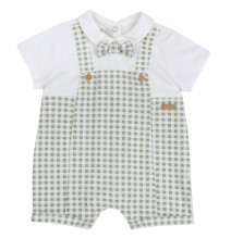 Pagliaccetto Chicco Neonato con papillon Verde Stampato 051349