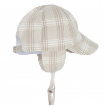 Cappello Chicco Neonato a quadretti con visiera Beige 016827