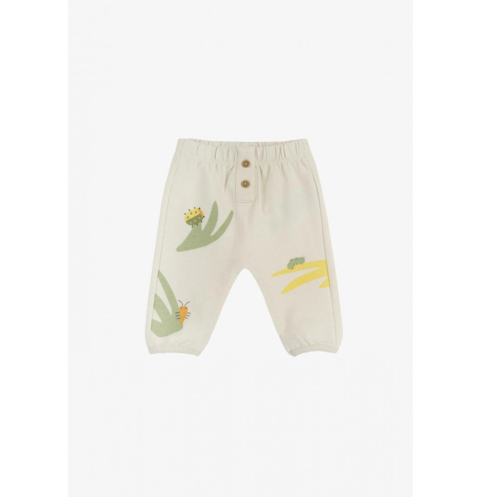 Pantaloni lunghi Chicco Unisex Panna con stampa 007974