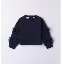 Felpa Sarabanda Blu bambina con tulle A301