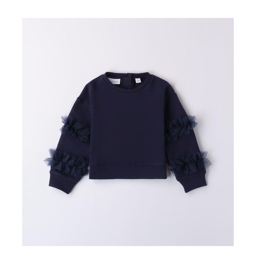 Felpa Sarabanda Blu bambina con tulle A301