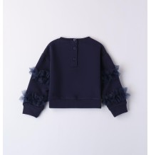 Felpa Sarabanda Blu bambina con tulle A301