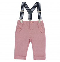 Pantalone Chicco Bimbo con bretelle Rosso 55729