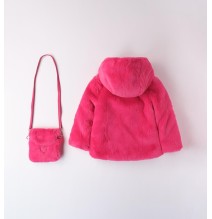 Pelliccia  Sarabanda Fuxia bambina con borsa A298