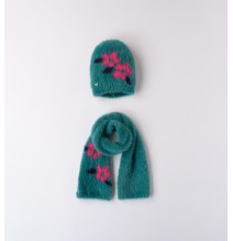 Sciarpa e cappello Sarabanda Verde  bambina A841