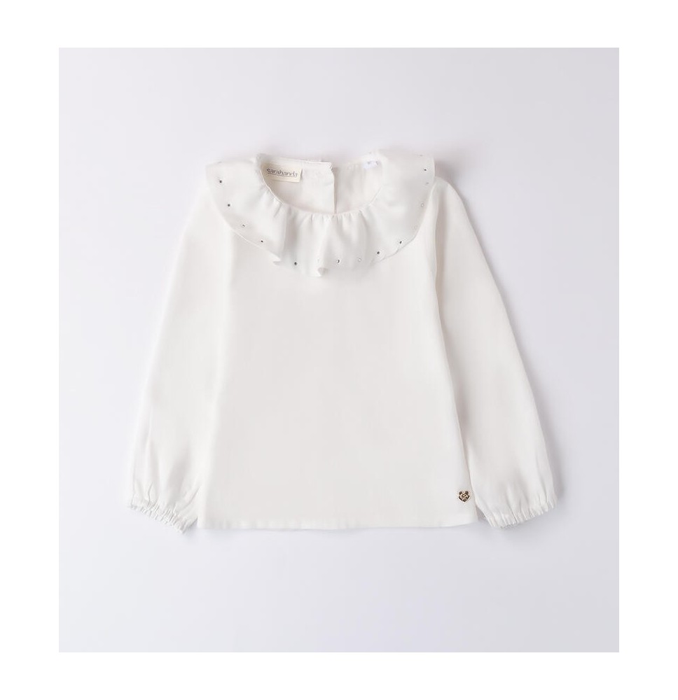 Camicia Sarabanda Bianca bambina con colletto  A219