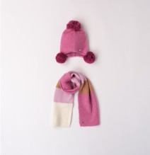 Sciarpa e cappello Sarabanda Fucsia  bambina A843