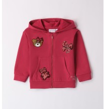 Felpa Sarabanda Bordeaux bambina con orsi A300