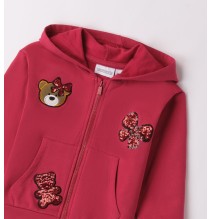 Felpa Sarabanda Bordeaux bambina con orsi A300
