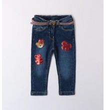 Jeans Sarabanda Blu bambina con cintura A383