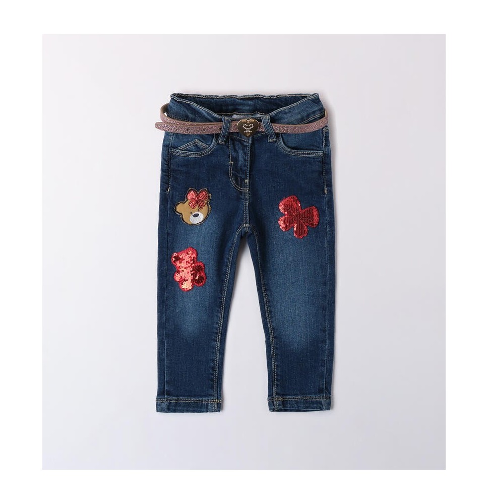Jeans Sarabanda Blu bambina con cintura A383