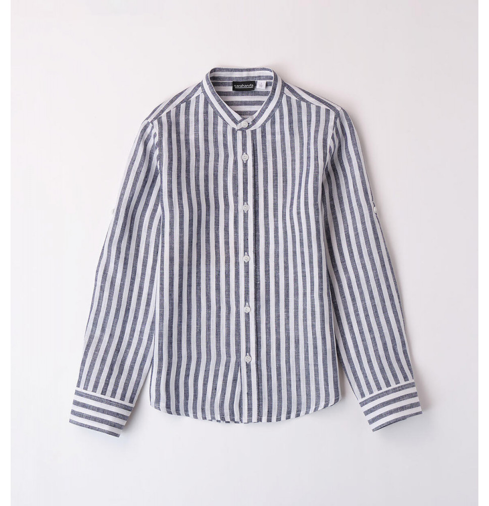 Camicia Sarabanda Ragazzo Bianca e Blu 8704