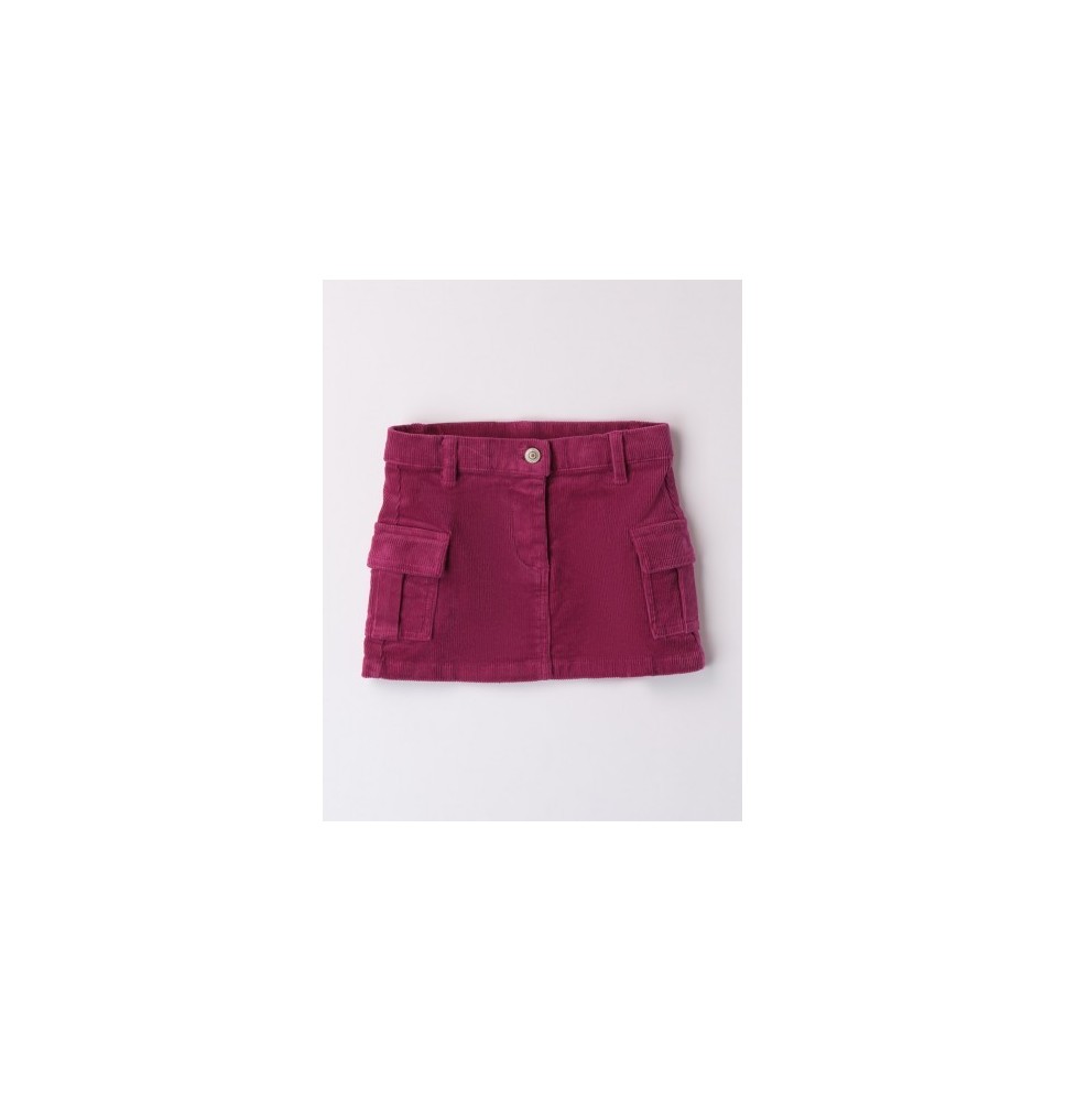 Gonna Sarabanda Fucsia velluto millerighe bambina  A162