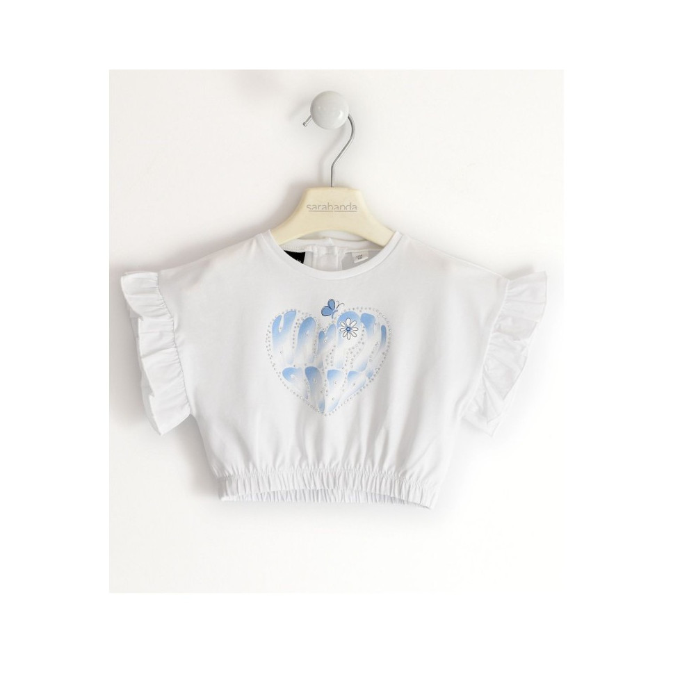 Maglietta Sarabanda bimba bianca 6570