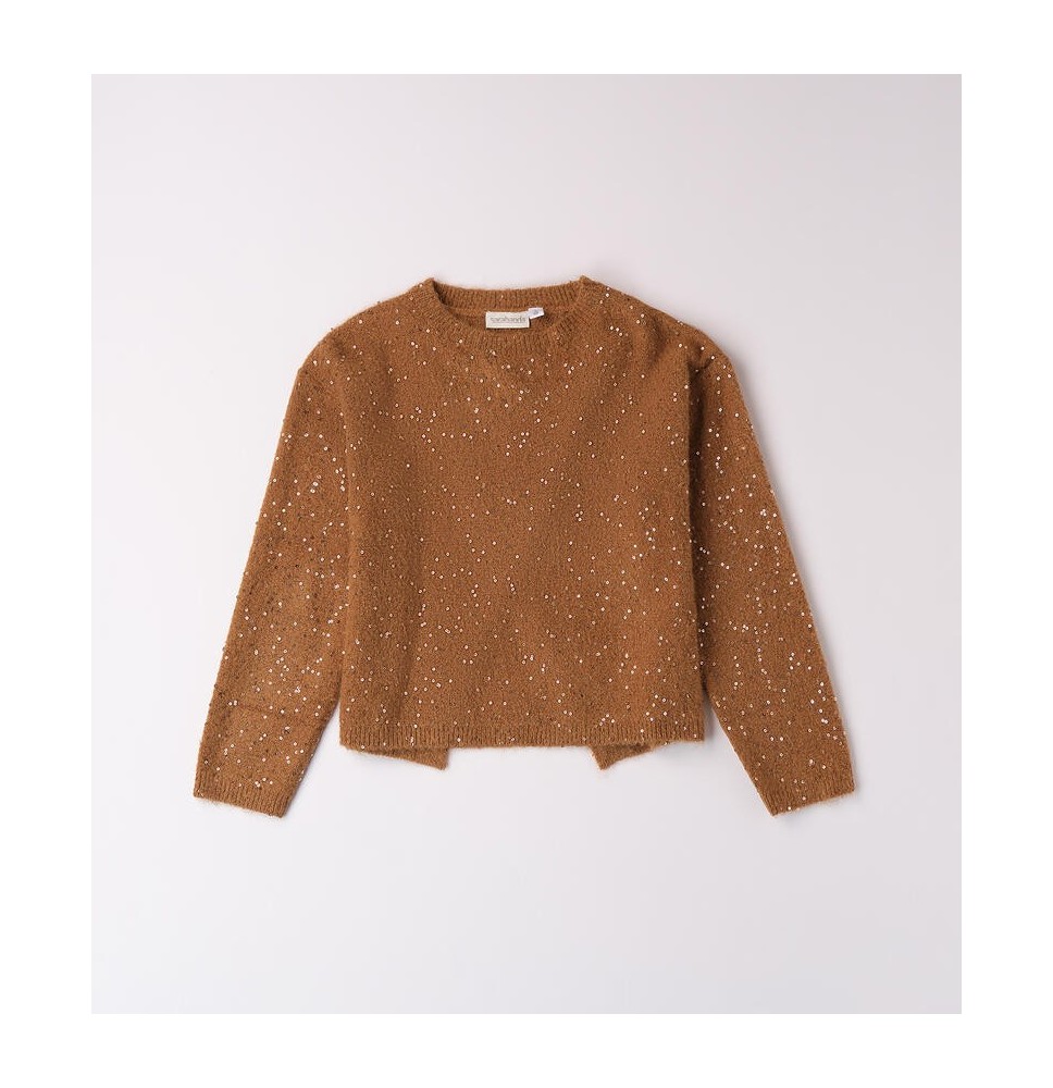 Maglione Sarabanda Marrone e Nera ragazza con pailettes  A778