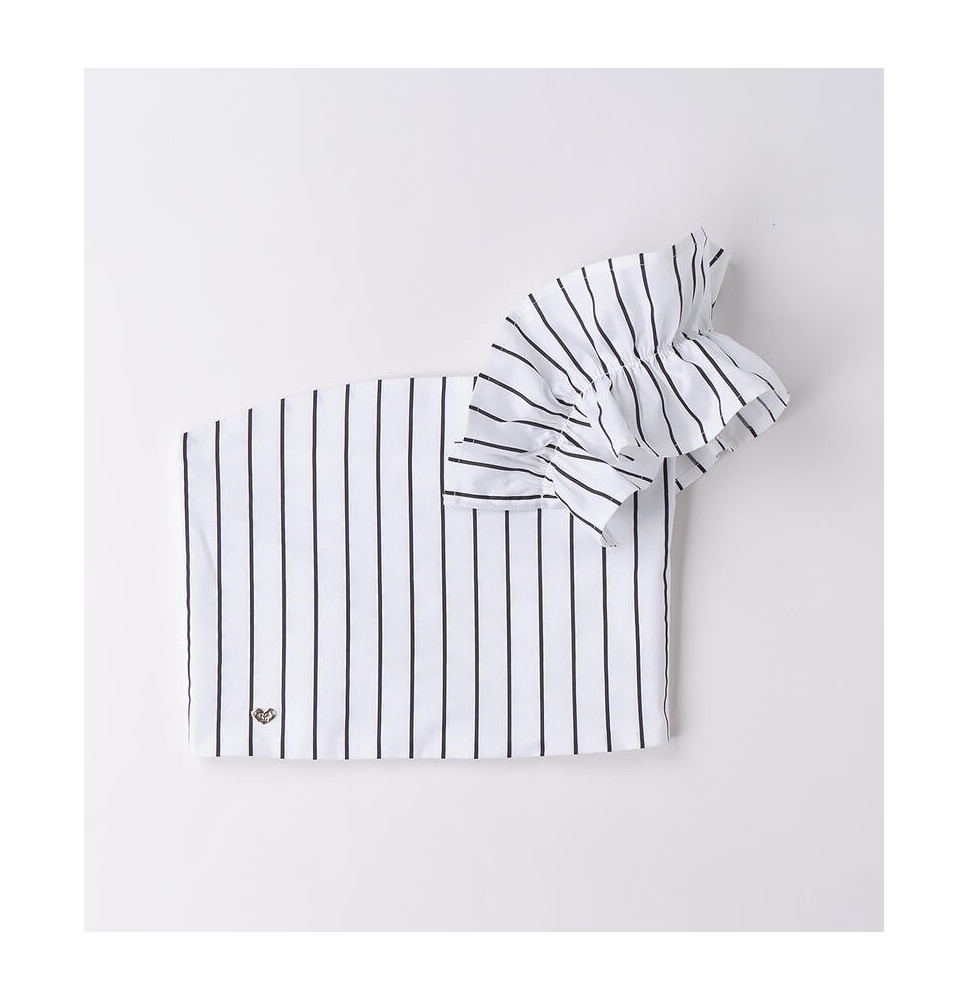 Top Sarabanda Ragazza Bianco a righe B510