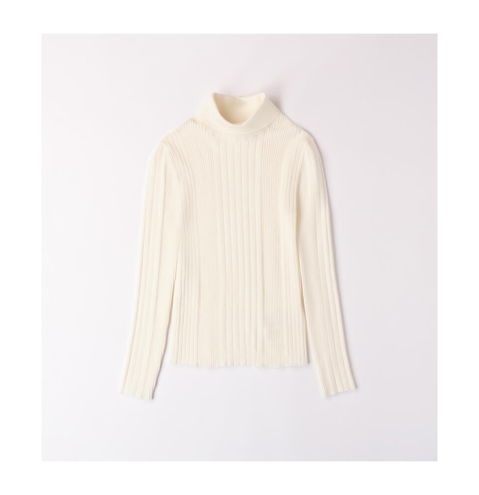 Maglione Sarabanda Panna collo alto ragazza  A771