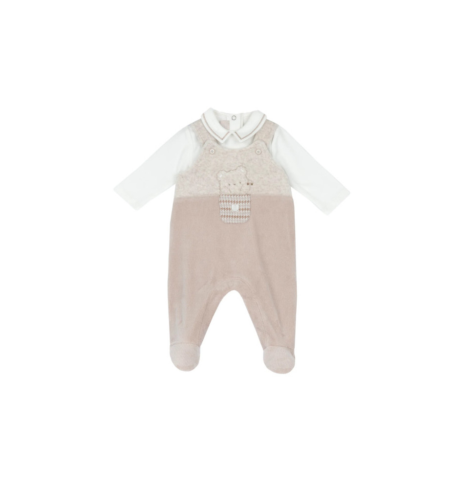 Salopette + Body Neonato Chicco Beige 100377