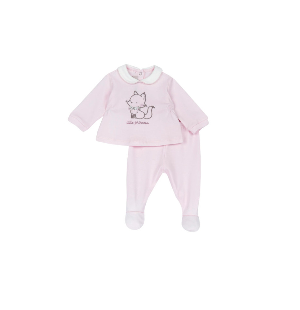 Tutina due Pezzi Neonata Rosa 100252