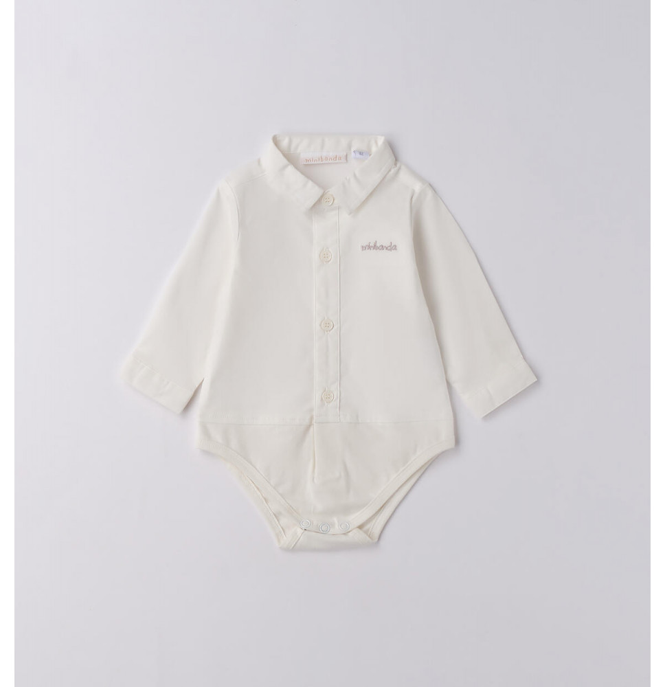 Camicia a Body Minibanda Neonato Bianca F602