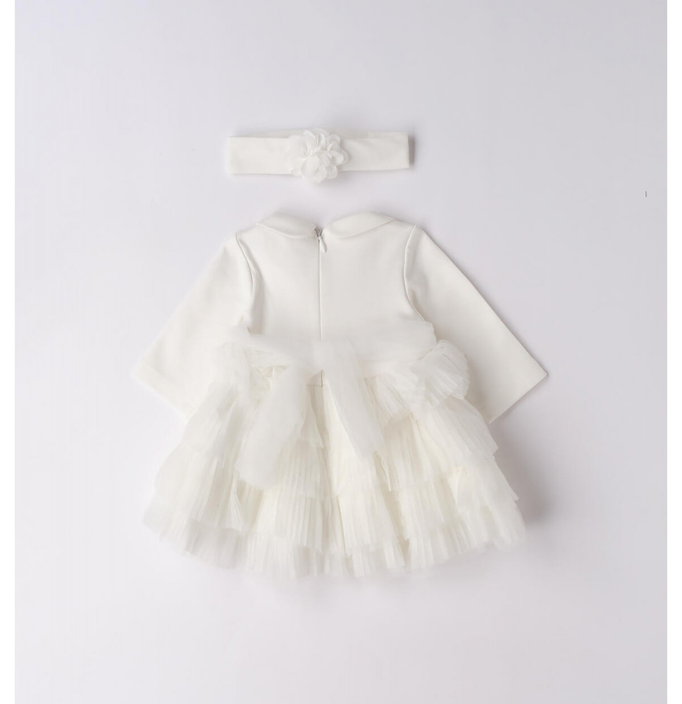 Vestito Minibanda Cerimonia Bimba Bianco F722