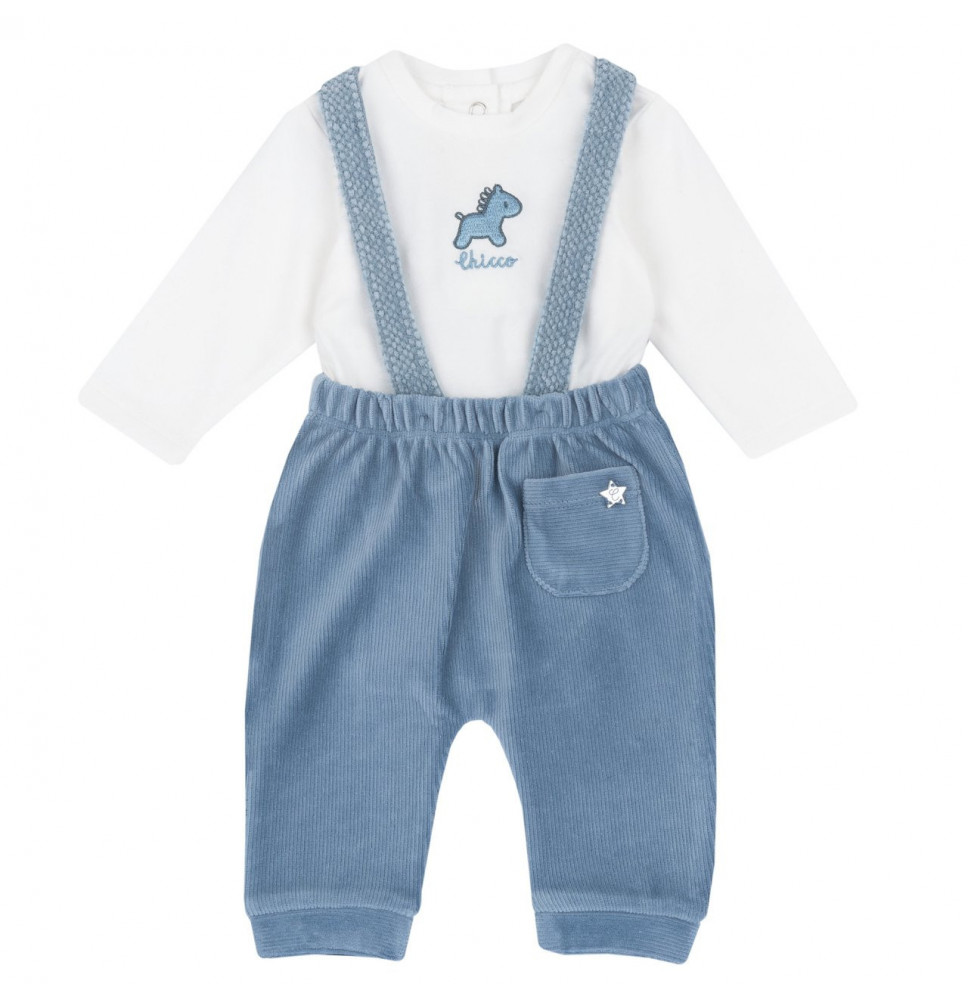 Completo Chicco Neonato Azzurro Body + Salopette  100481