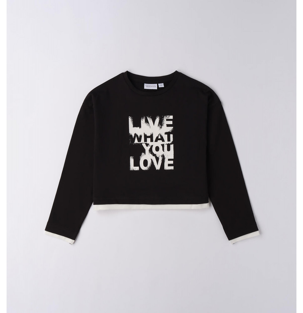 Maglietta Sarabanda Ragazza Nera F439