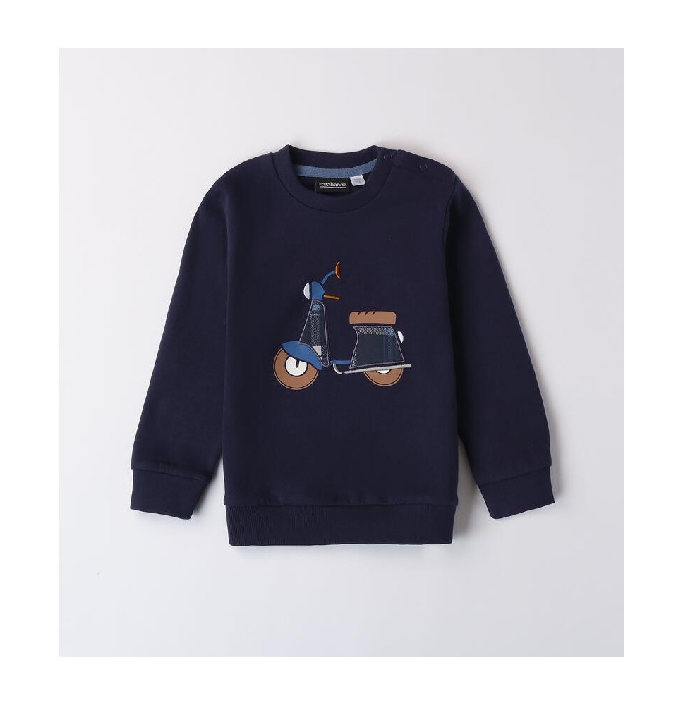 Felpa Sarabanda Blu bambino con vespa  A131