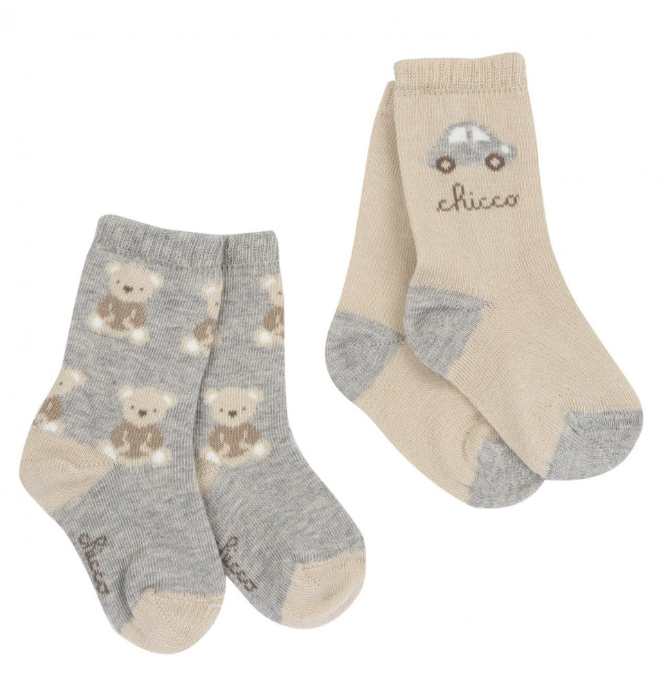 Set Chicco due paia Calzini Bimbo Beige 100281